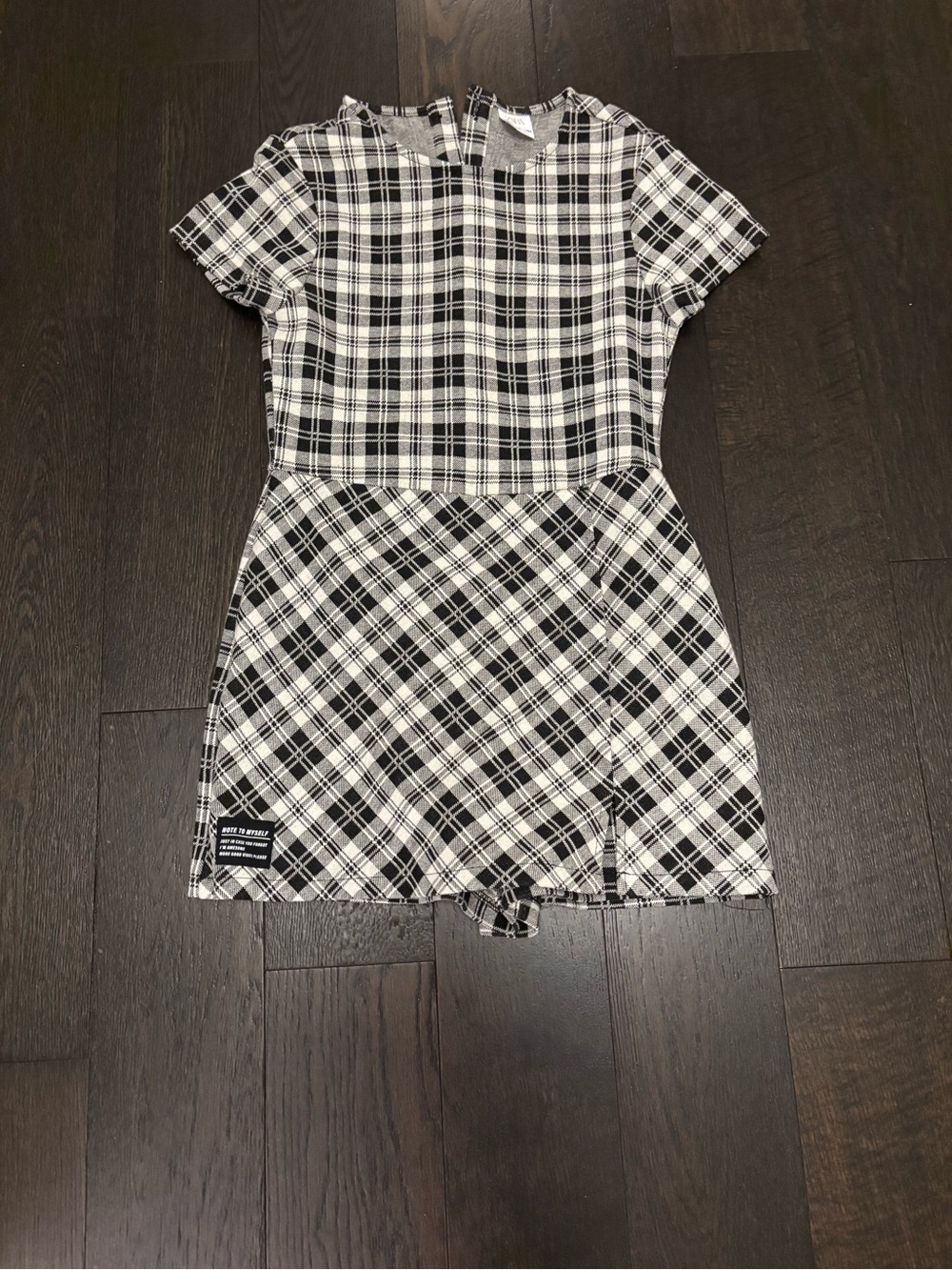 Zara Black and White Plaid Short Sleeve Dress/Skort